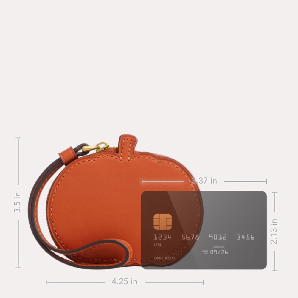 Coach Orange Pumpkin Coin Pouch Halloween 2025 - Picture 3 of 6